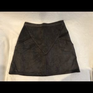 Grey suede skirt